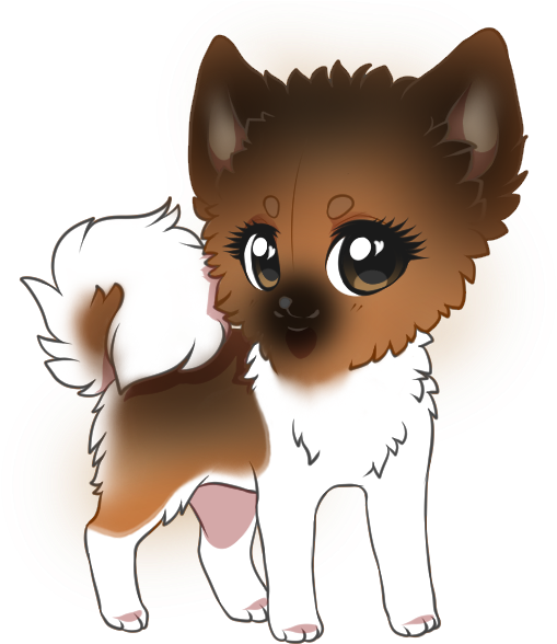 Akita Female Red With Black Overlay - Cartoon Clipart - Large Size Png ...
