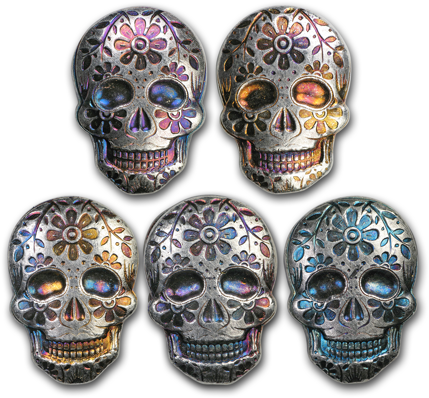 2 Oz Silver Skull - Skull Clipart (1500x1500), Png Download