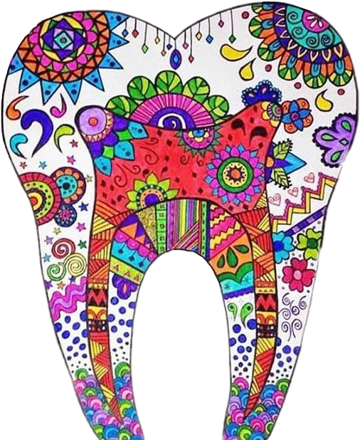 #muela #mandala #tooth #dentista #ortodoncia ## Clipart (619x621), Png Download