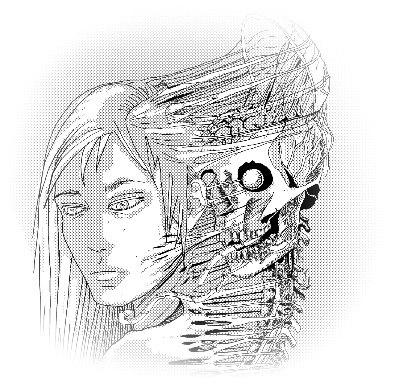 Dead,sculpture - Skeletons Sketches Face Clipart (1280x1226), Png Download