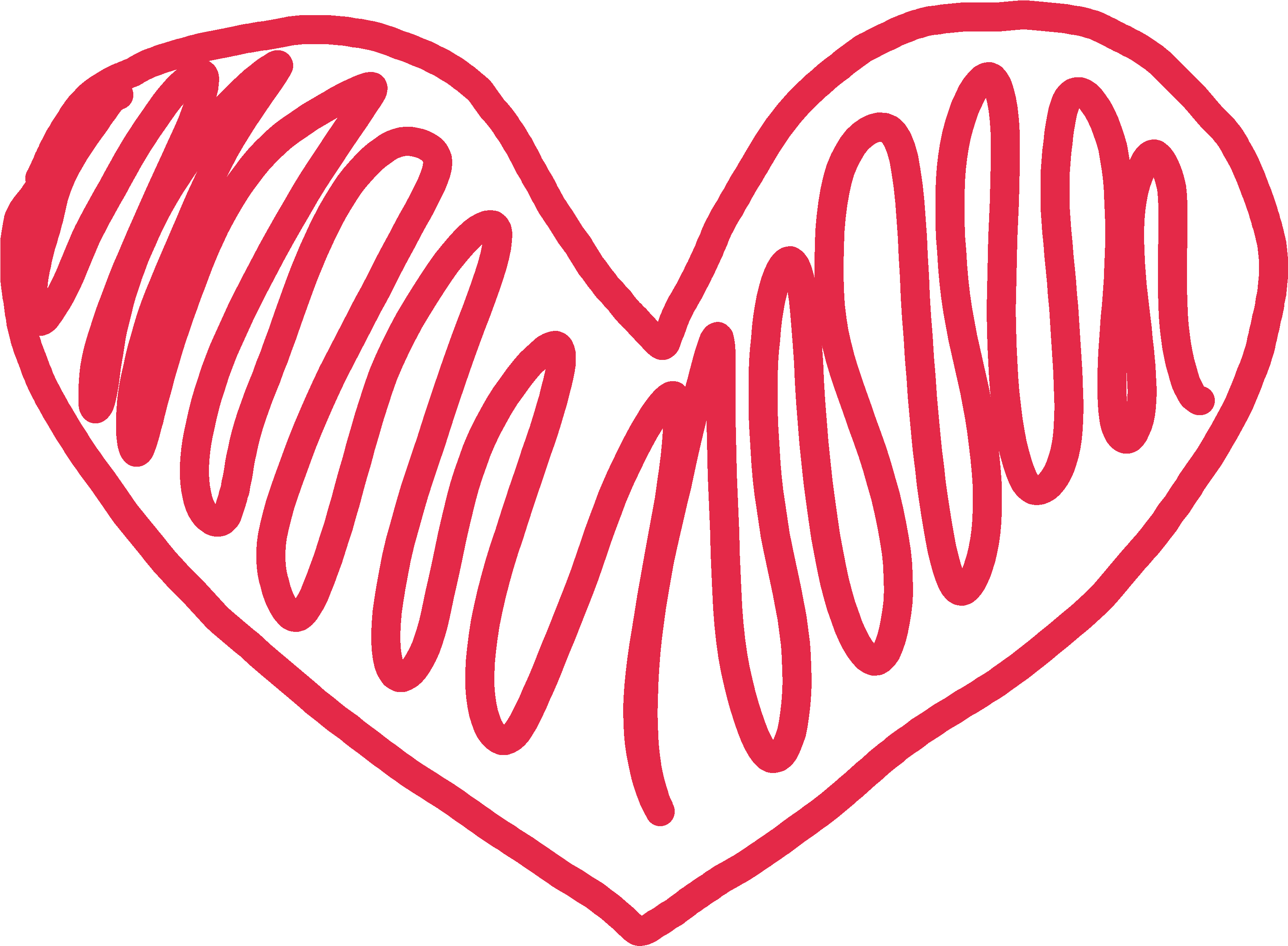 Hearts Doodle Png - Doodle Heart Clipart Png Transparent Png (3292x2517), Png Download