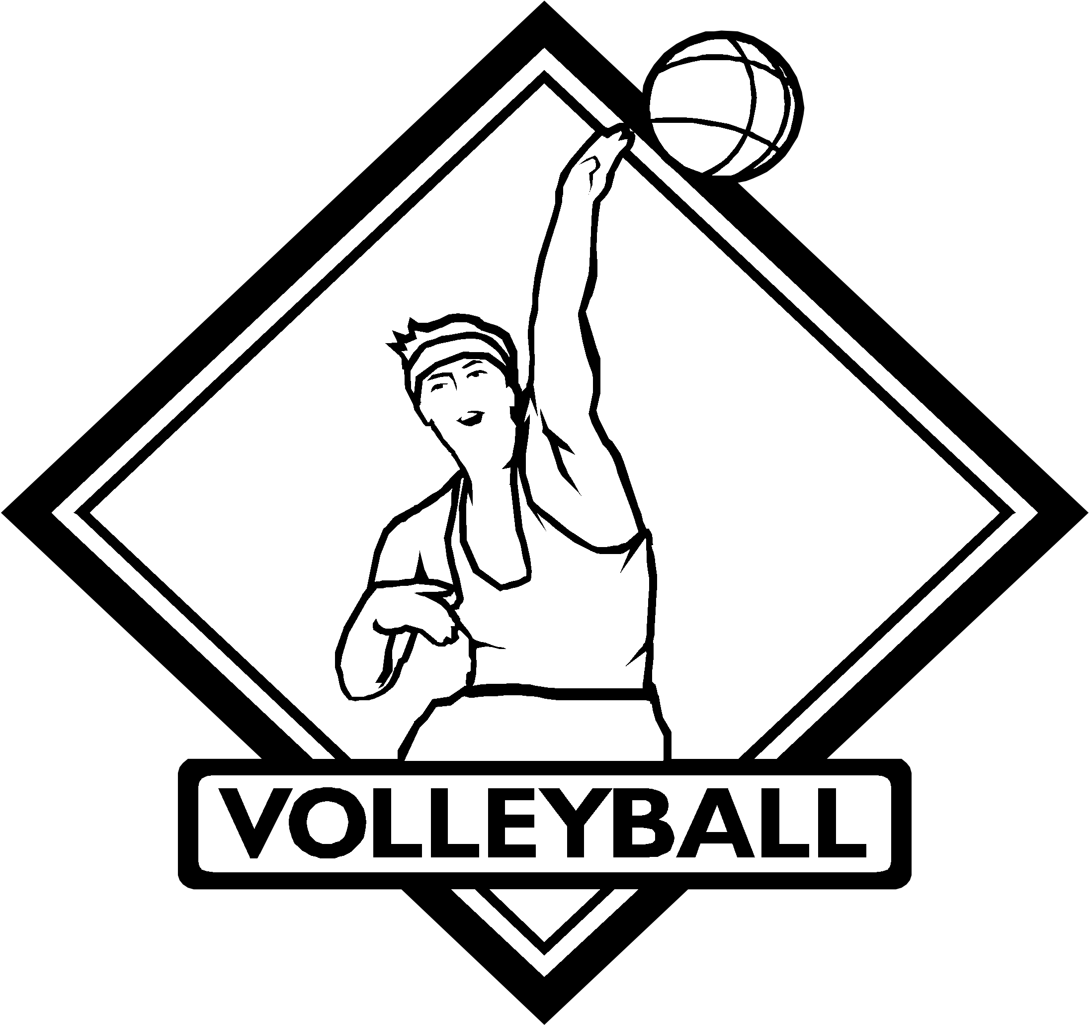 Volleyball Logo Black And White - Courier Service Logo Art Clipart (2400x2400), Png Download