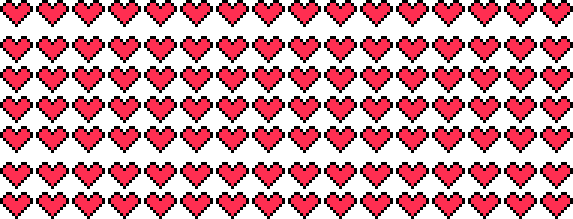 Hearts, Lots Of Pixel Hearts - Lots Of Hearts Png Clipart (1910x730), Png Download