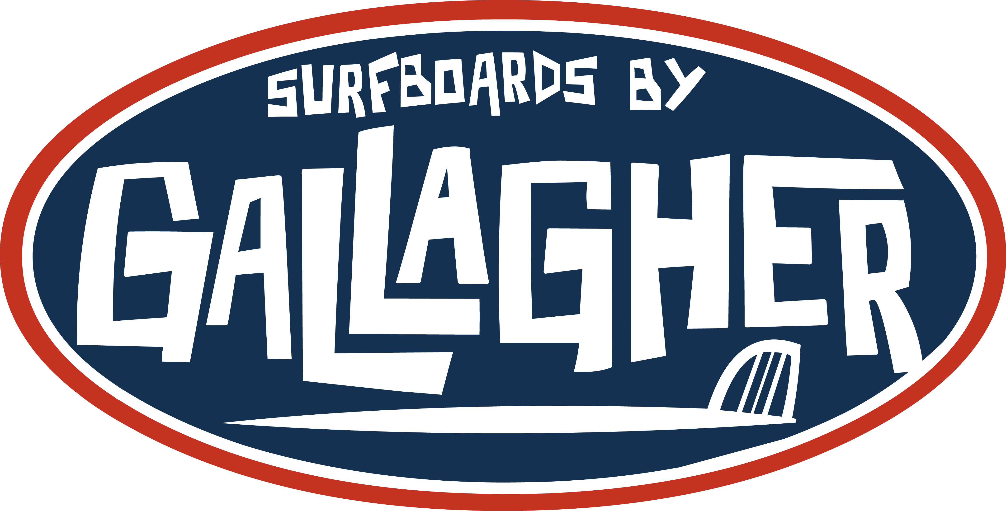 Gallagher Surfboards And Skateboards - Vintage Surfboard Logo Clipart (4237x2153), Png Download