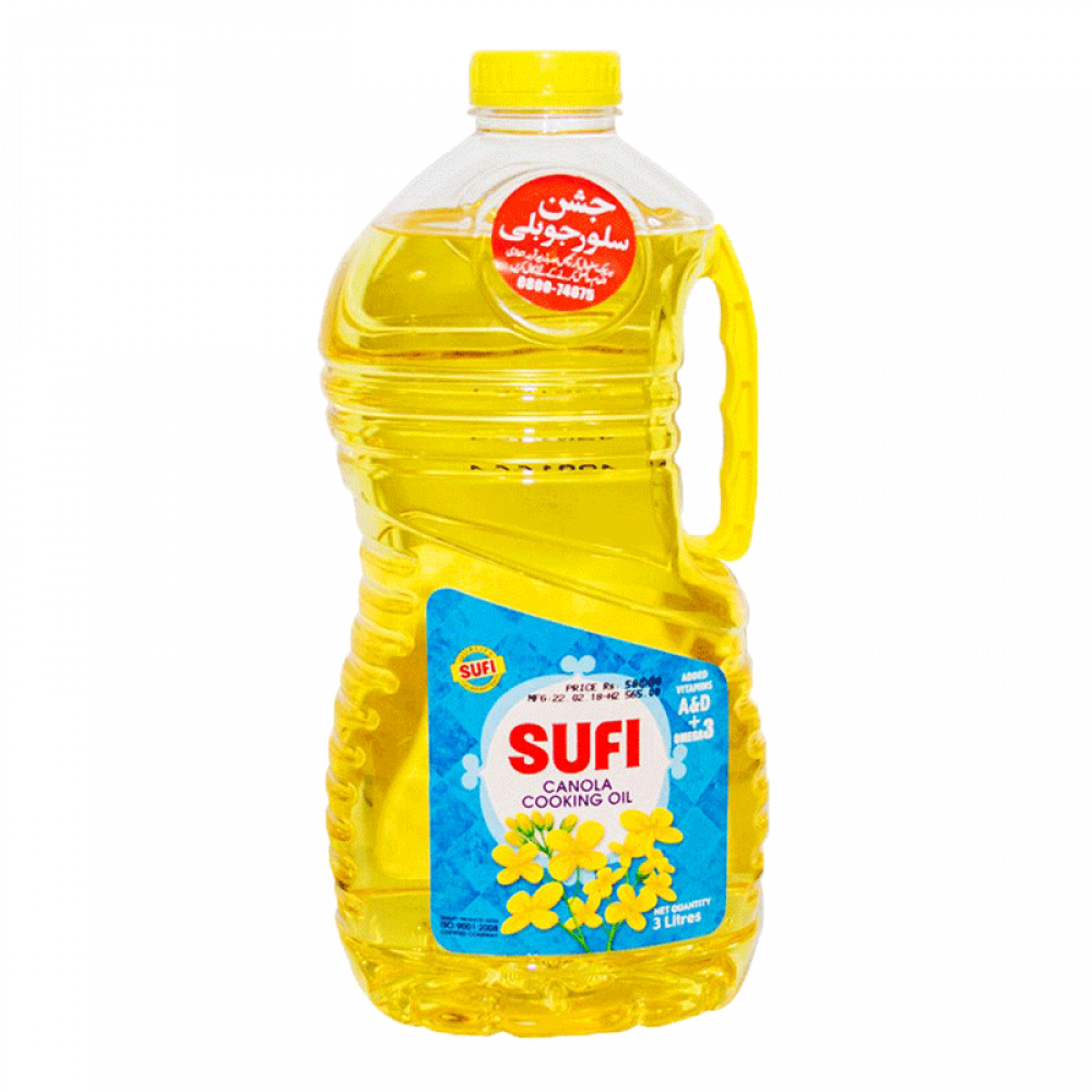 Sufi Canola Cooking Oil Bottle 3 Ltr - Sufi Canola Oil 4.5 Ltr Clipart (1000x1000), Png Download