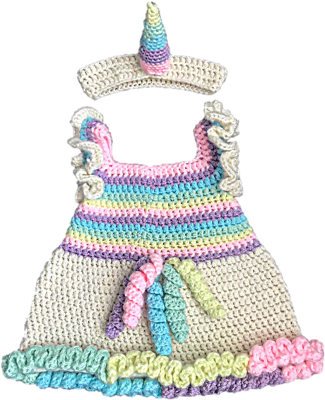 Unicorn Dress For Baby - Crochet Dress Patterns For Children Clipart (540x720), Png Download