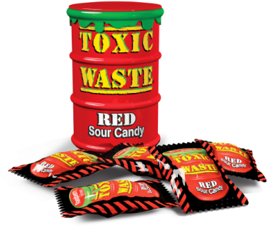 Toxic Waste Red Sour Candy Clipart (736x460), Png Download