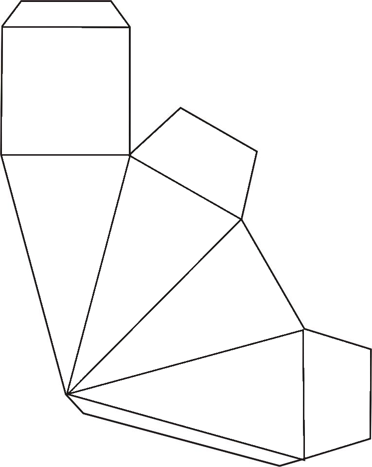 Molde Piramide Png - Caixa Piramide Molde Clipart (765x960), Png Download