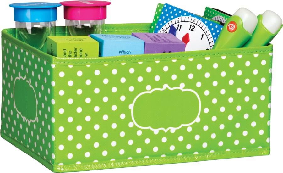 Tcr20818 Lime Polka Dots Small Storage Bin Image - Polka Dot Clipart (900x900), Png Download