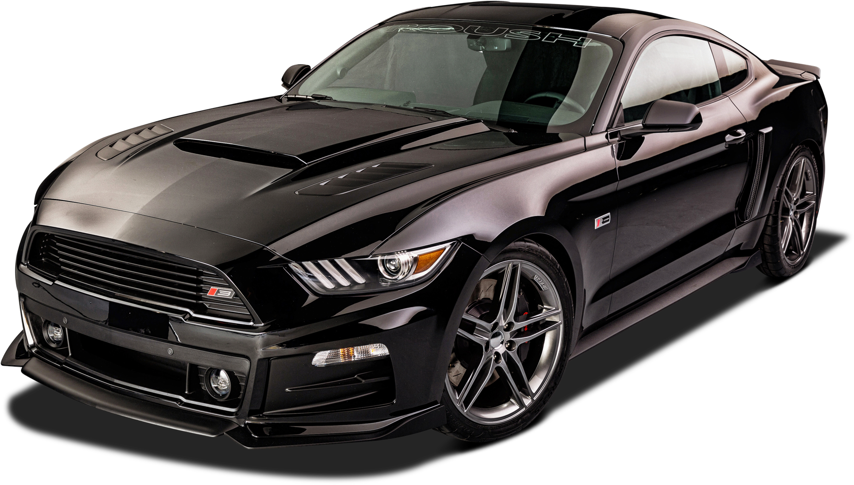 Download Stylish Black Ford Roush Rs Mustang Car Png - 2017 Mustang Hood Scoop Clipart (1800x1063), Png Download
