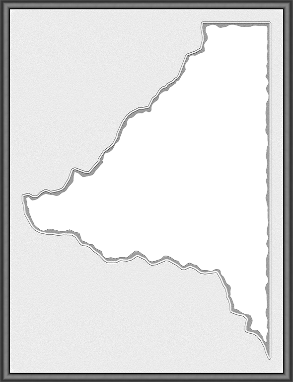 A Map Of Bradford With A Smooth, Dark Grey Frame And - Map Clipart (590x768), Png Download