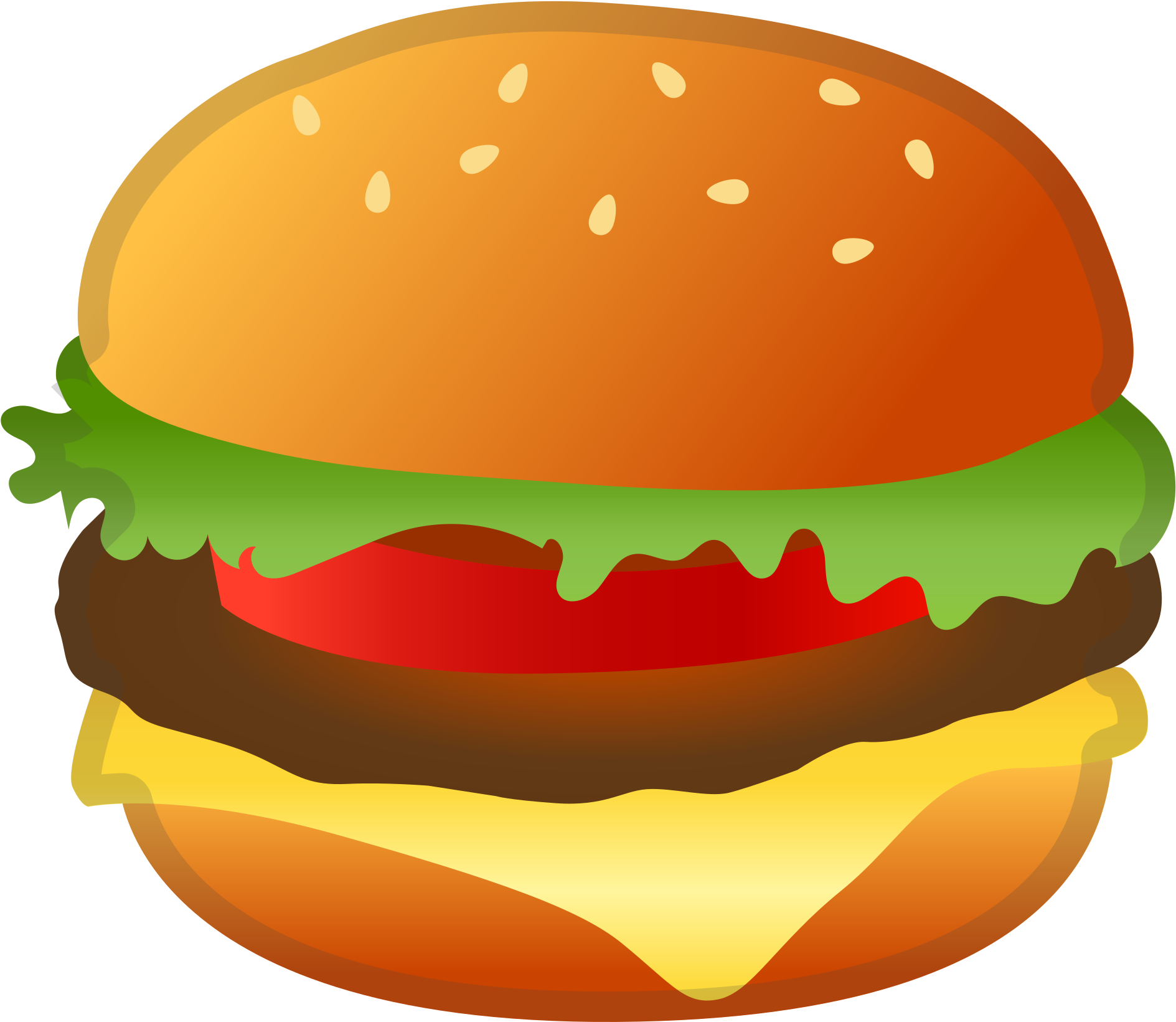 Cheeseburger Clipart Svg - Hamburger Emoji - Png Download (2000x2000), Png Download