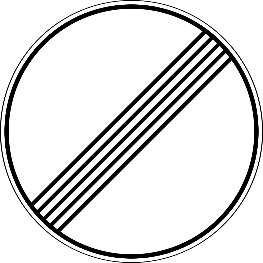 31 Russian Road Sign - Конец Зоны Ограничения Максимальной Скорости Clipart (1024x1024), Png Download