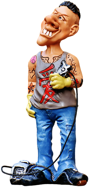 Tattoo Artist Figure Funny Man Decoration Tattoo - Download Foto Tinta Tato Clipart (447x720), Png Download