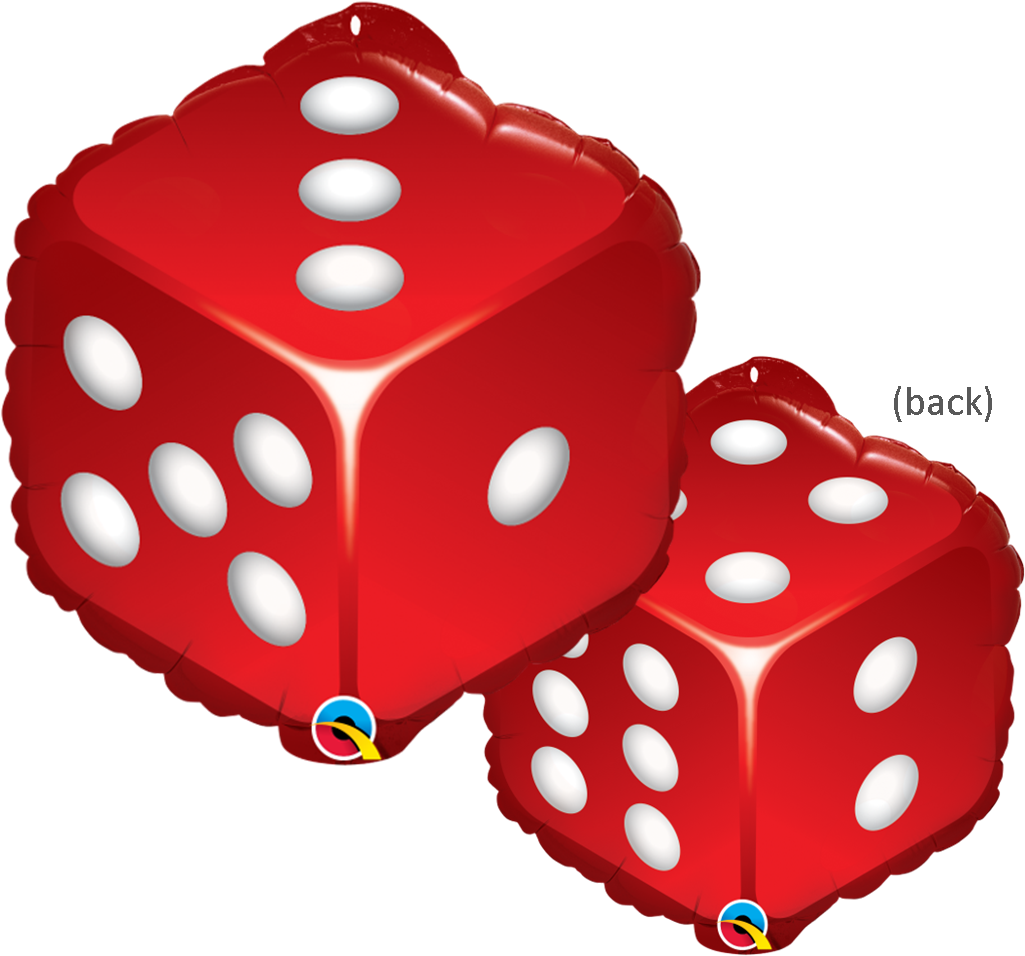 18" Casino Dice Foil Balloon - Balloon Clipart (1105x958), Png Download