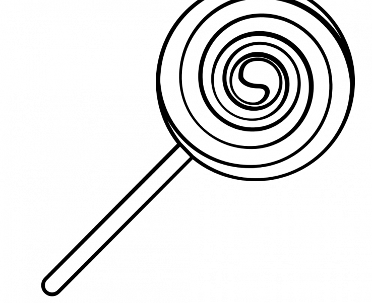 Good Lollipop Clipart Black And White Page 2 Ideas - Line Art - Png Download (738x602), Png Download