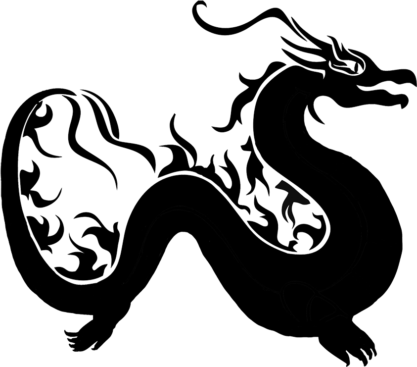 Great Pictures Of Cool Dragons - Asian Dragon Silhouette Png Clipart (886x793), Png Download