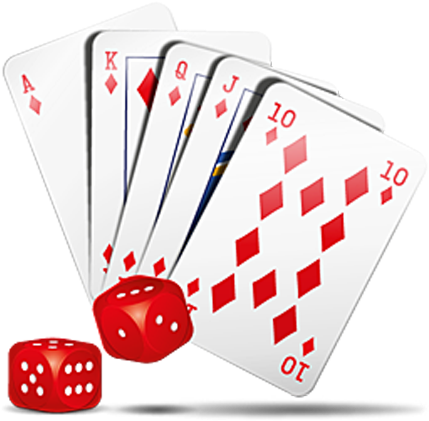 Gaming Clipart Dice Card - Casino Clipart Free Png Transparent Png (855x839), Png Download