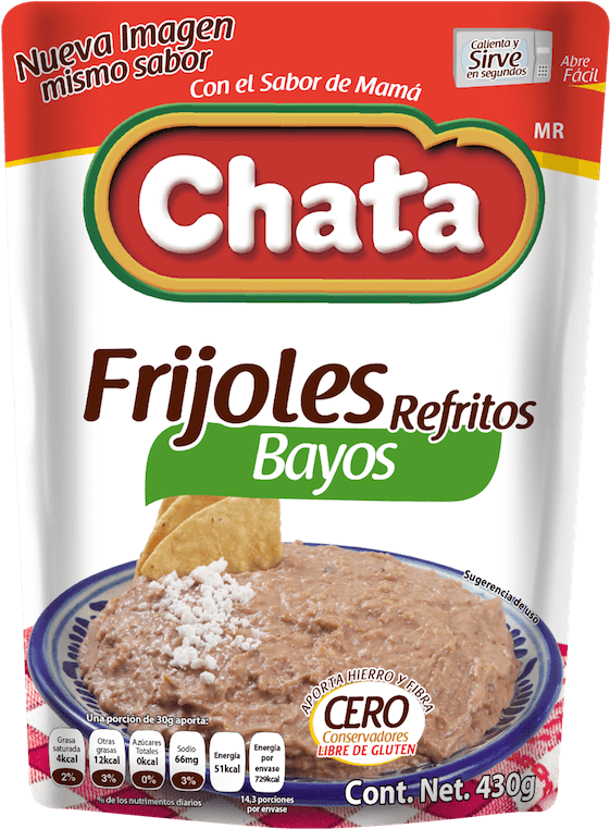 Chata Frijoles Refritos Bayo 430g - Productos Chata Clipart (600x817), Png Download