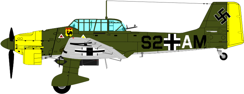 Collection Of Free Attacked Airplane Download On - Ww2 Stuka Clipart (800x386), Png Download