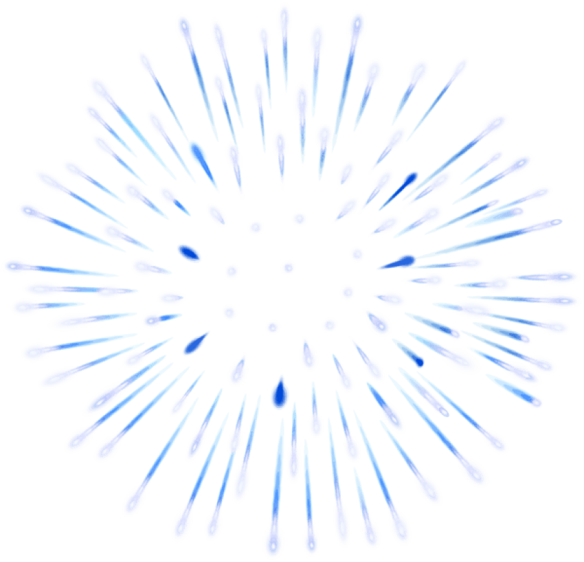 White Firework Png - Blue Fireworks Png Clipart (850x818), Png Download