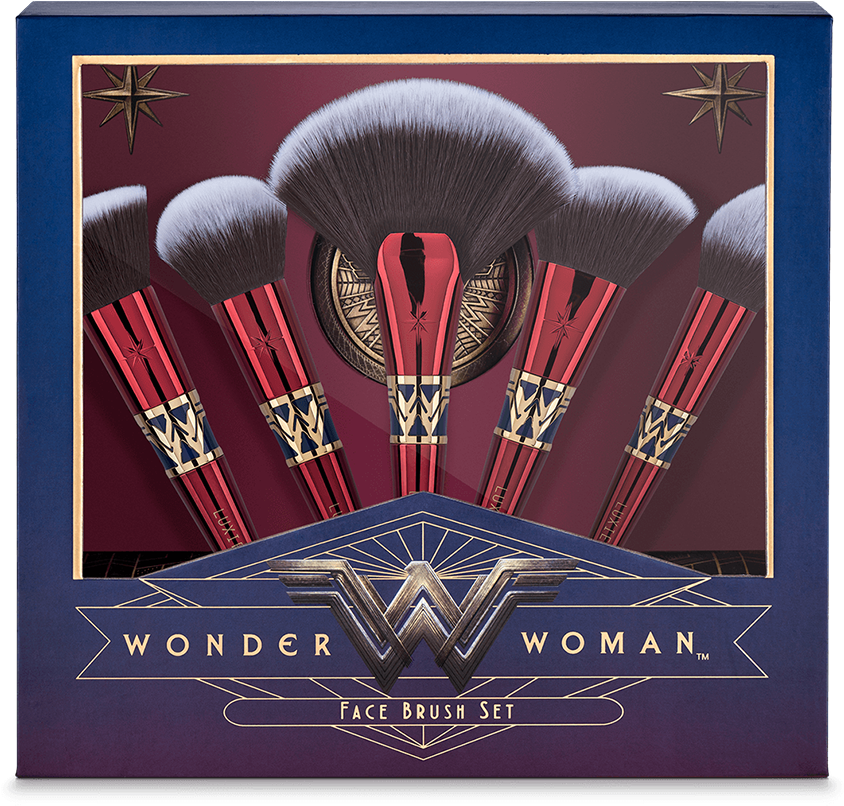 Wonder Woman Face Brush Set Face Brush Set, Brush Sets, - Luxie Wonder Woman Brush Set Clipart (875x1020), Png Download