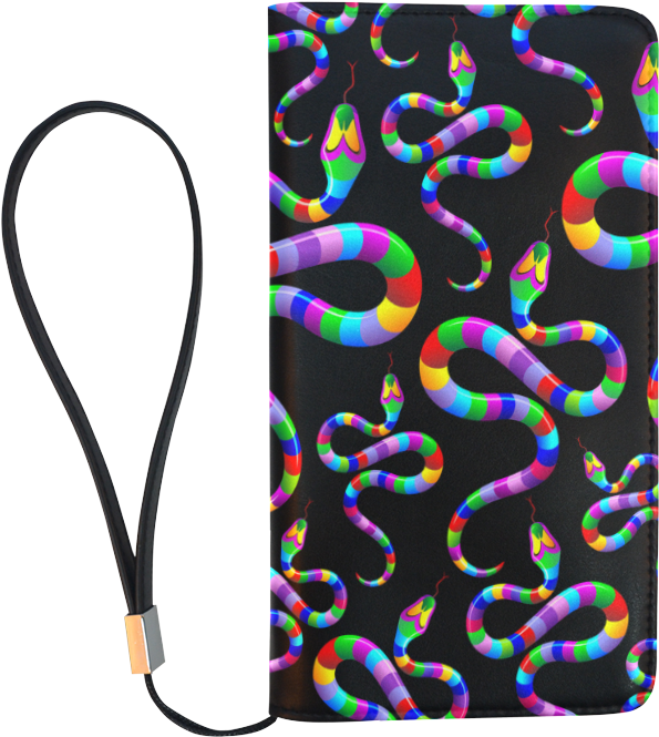 Snake Psychedelic Rainbow Colors Men's Clutch Purse - Illustration Clipart (1000x1000), Png Download
