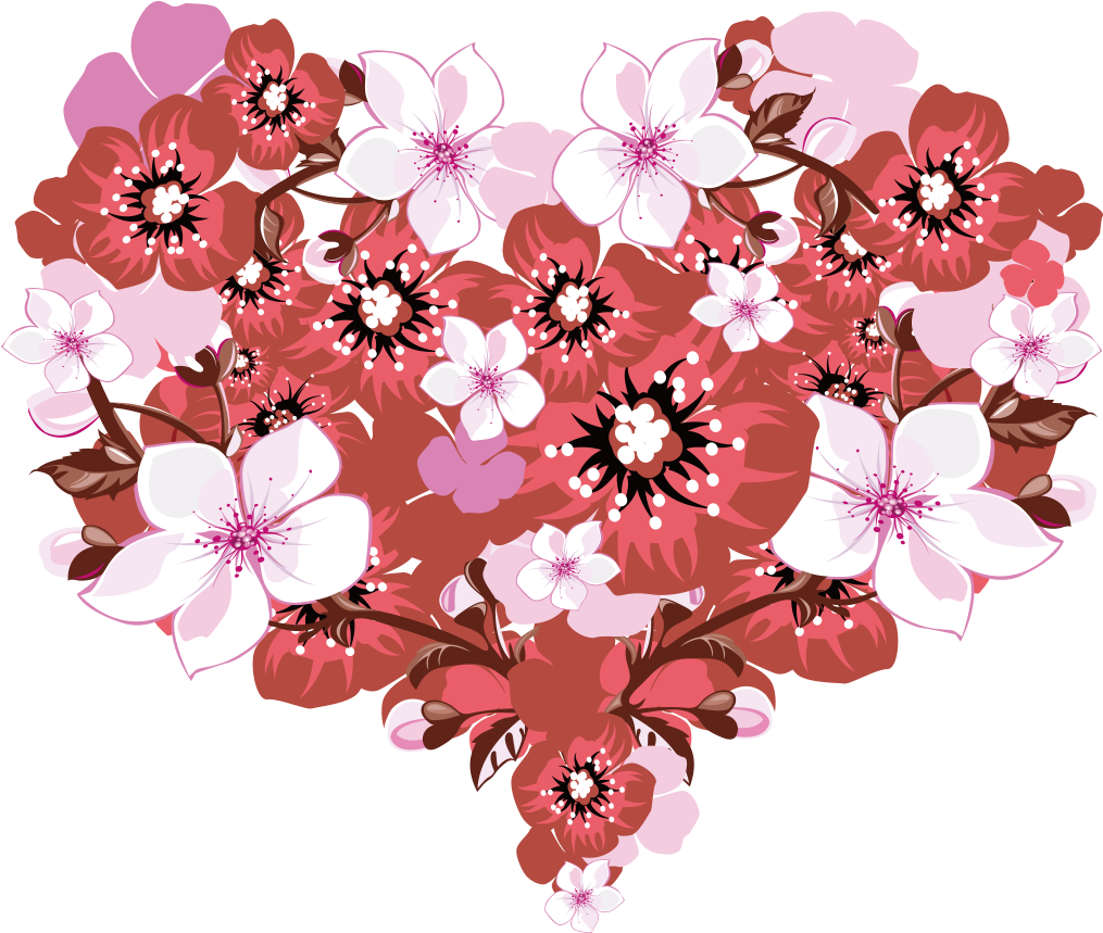Bouquet Vector Valentine Flower - Картинки Цветы И Сердечки Clipart (1055x1048), Png Download