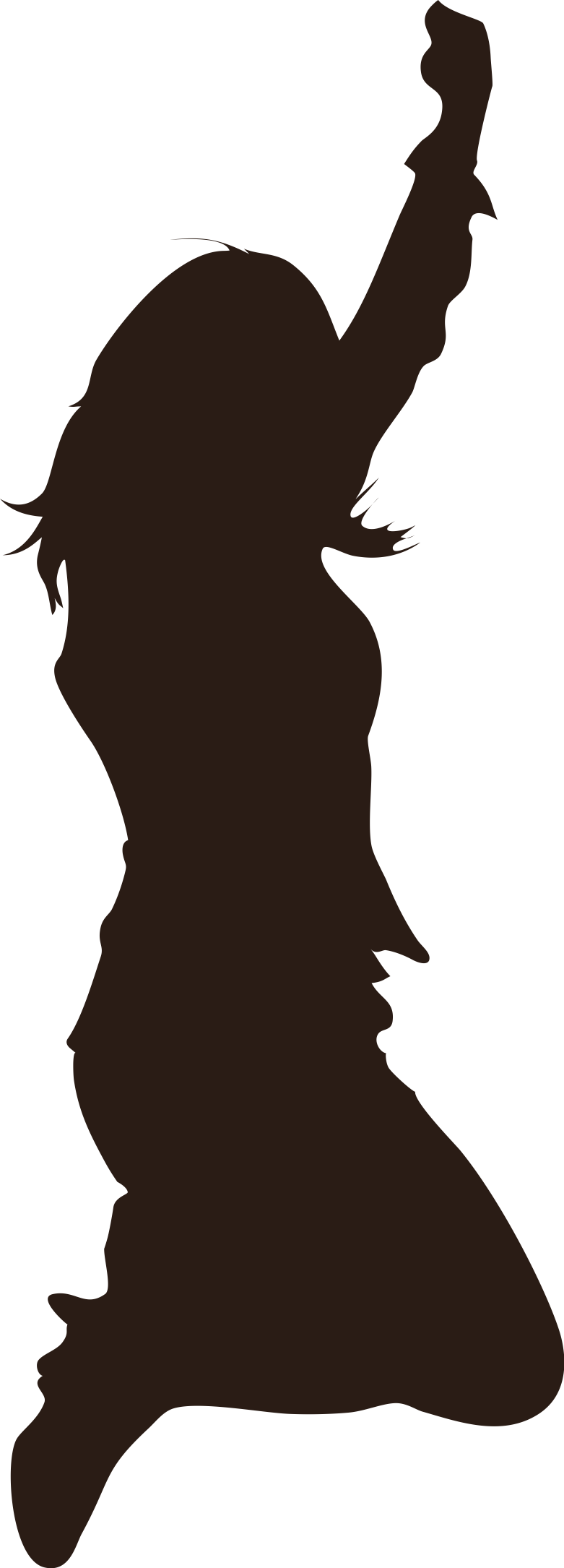 Silhouette Girl Jumping Woman 1221429 - Silhouette Joy Png Clipart (781x2170), Png Download