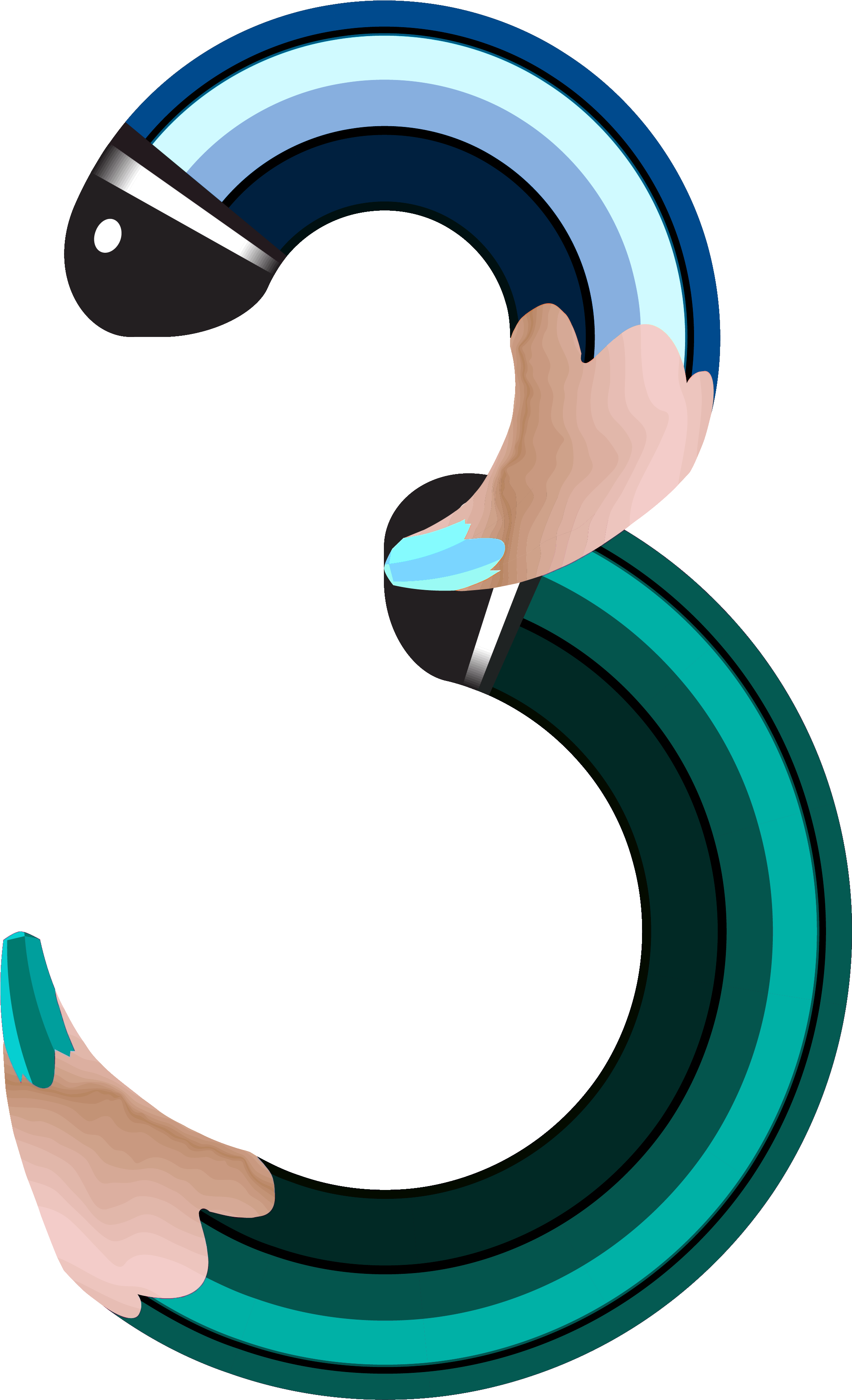 Pencil Number Three Png Clipart Image - Pencil Numbers Clipart Transparent Png (2452x3927), Png Download