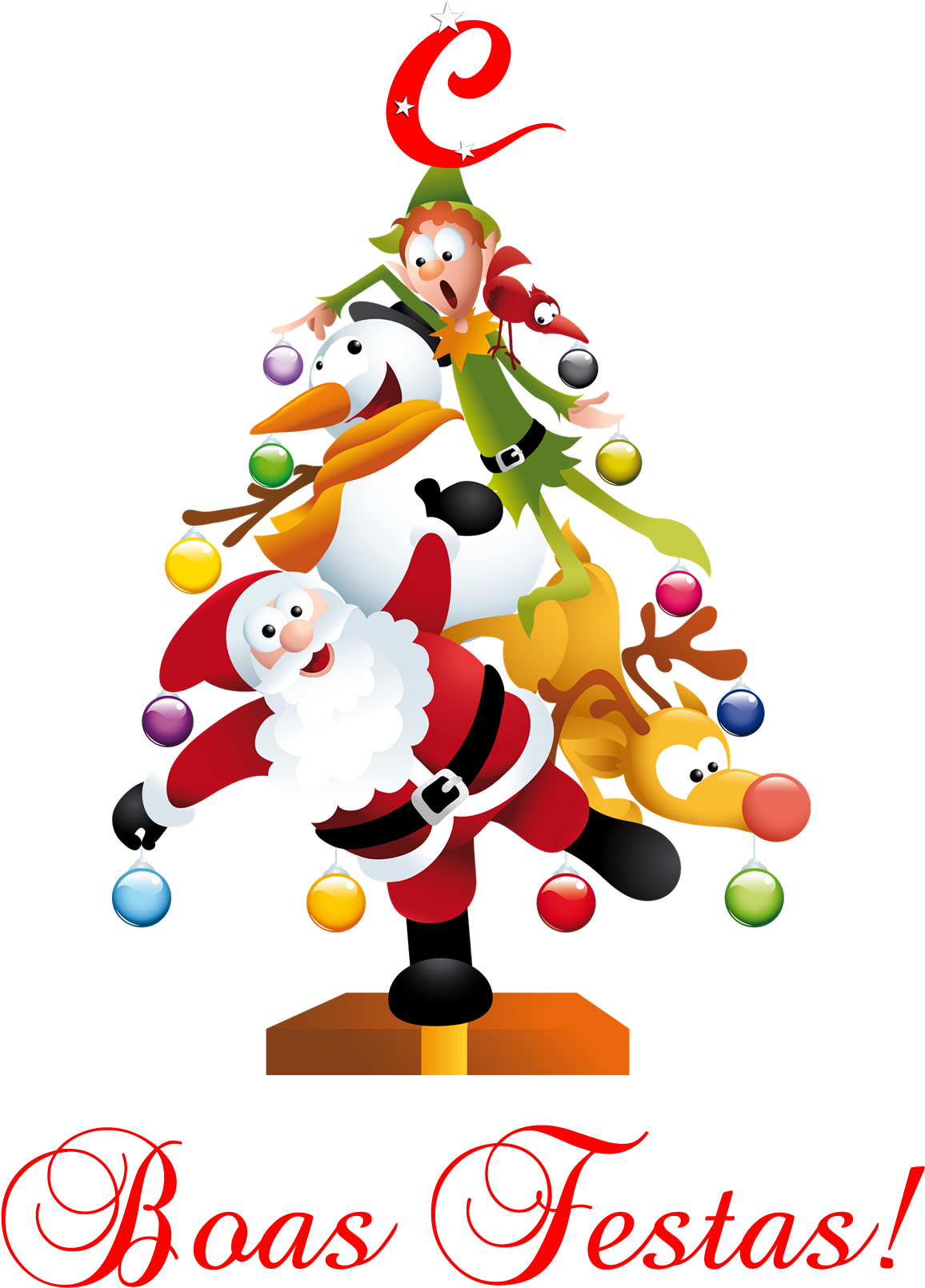 Feliz Natal - Funny Christmas Tree Drawing Clipart (1247x1701), Png Download