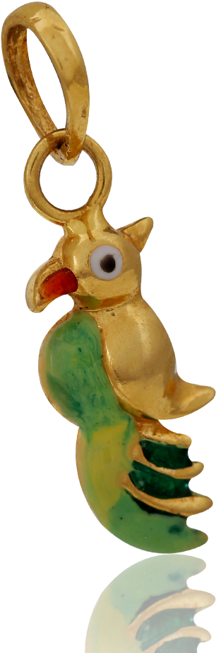 Colourful Parrot Enamel Gold Pendant - Pendant Clipart (1000x1000), Png Download