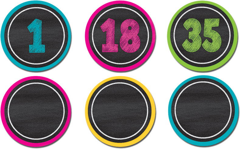 Tcr77280 Chalkboard Brights Numbers Magnetic Accents - Circle Clipart (900x900), Png Download