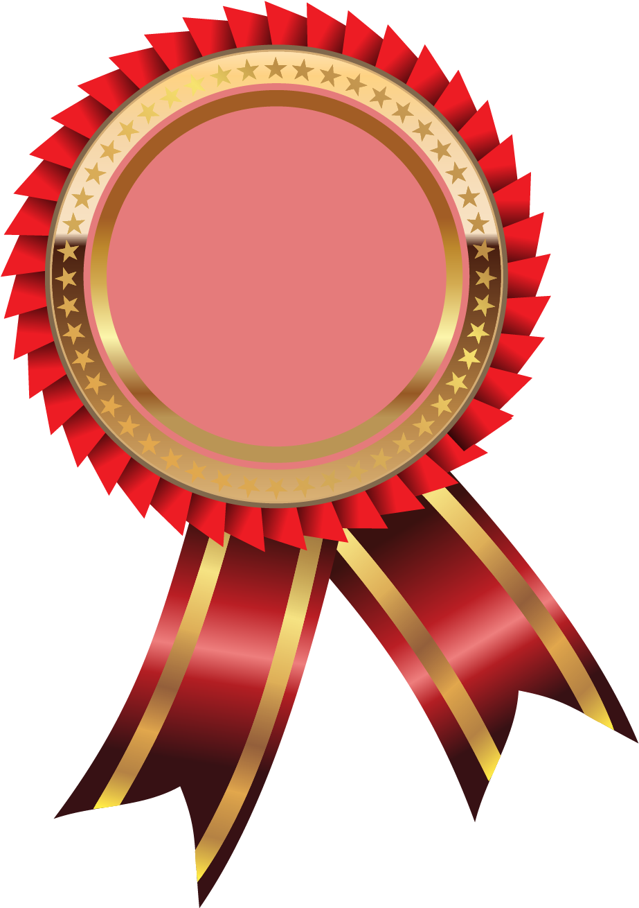 Clipart Free Library Gold Trophy Clip Art Cartoon Red - Gold Award Ribbon Clipart - Png Download (1001x1362), Png Download