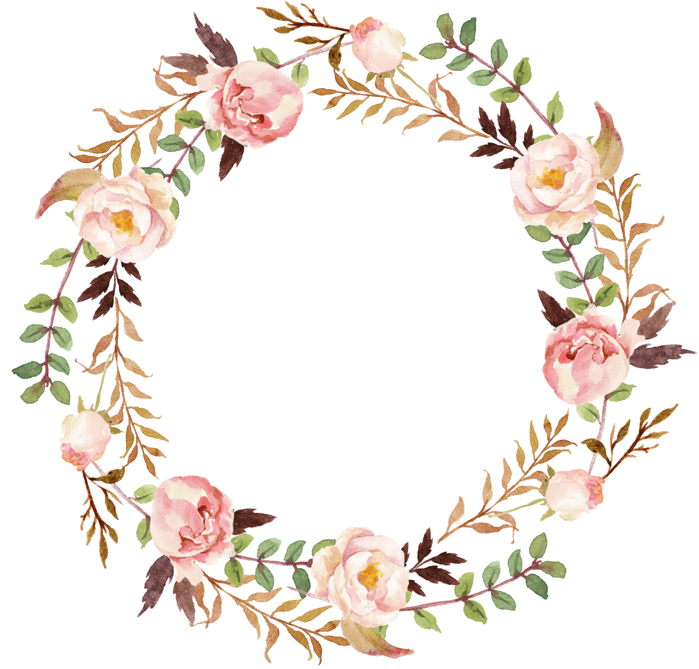 Wedding Invitation Paper Wreath Clip Art - Flower Wreath Transparent Background - Png Download (1450x1431), Png Download
