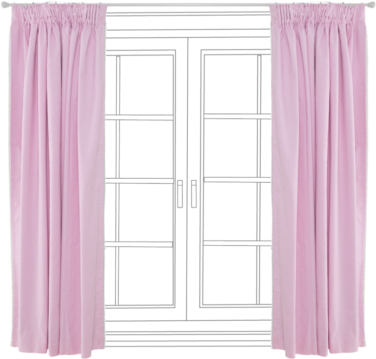 Children's Blackout Curtains, Pom Pom Lace - Pink Curtains Png Transparent Clipart (1024x1024), Png Download