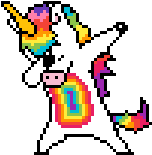 Unicorn Daaab - Pixel Art Dabbing Unicorn Clipart (600x600), Png Download