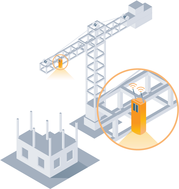 Crane-mounted Camera For Construction Site Monitoring - Illustration Clipart (1422x800), Png Download