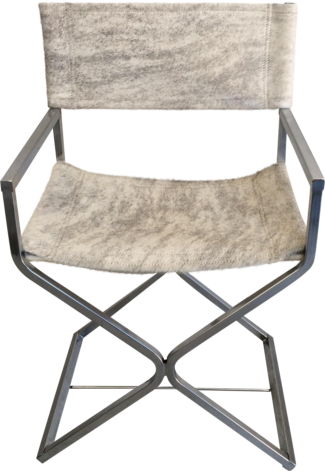 A Steel Chrome Plate Square-tubular Directors Chair - Chair Clipart (1681x1931), Png Download