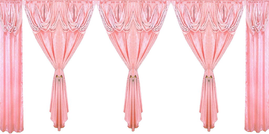 Photo Pinkcurtain03-1 - Window Covering Clipart (1024x510), Png Download