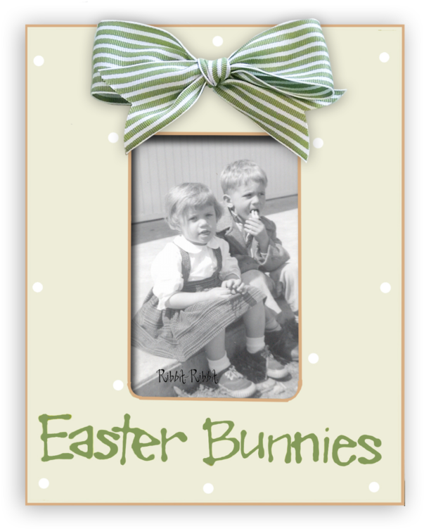 Easter Bunnies Leaf - Picture Frame Clipart (603x752), Png Download