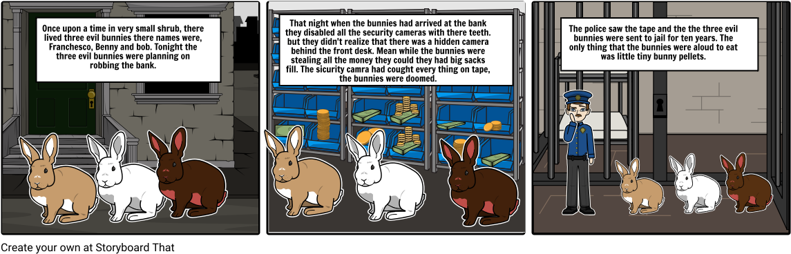 The Three Evil Bunnies - Cartoon Clipart (1164x385), Png Download