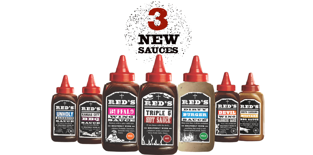 Sauces - Reds True Barbecue Sauces Clipart (1218x606), Png Download