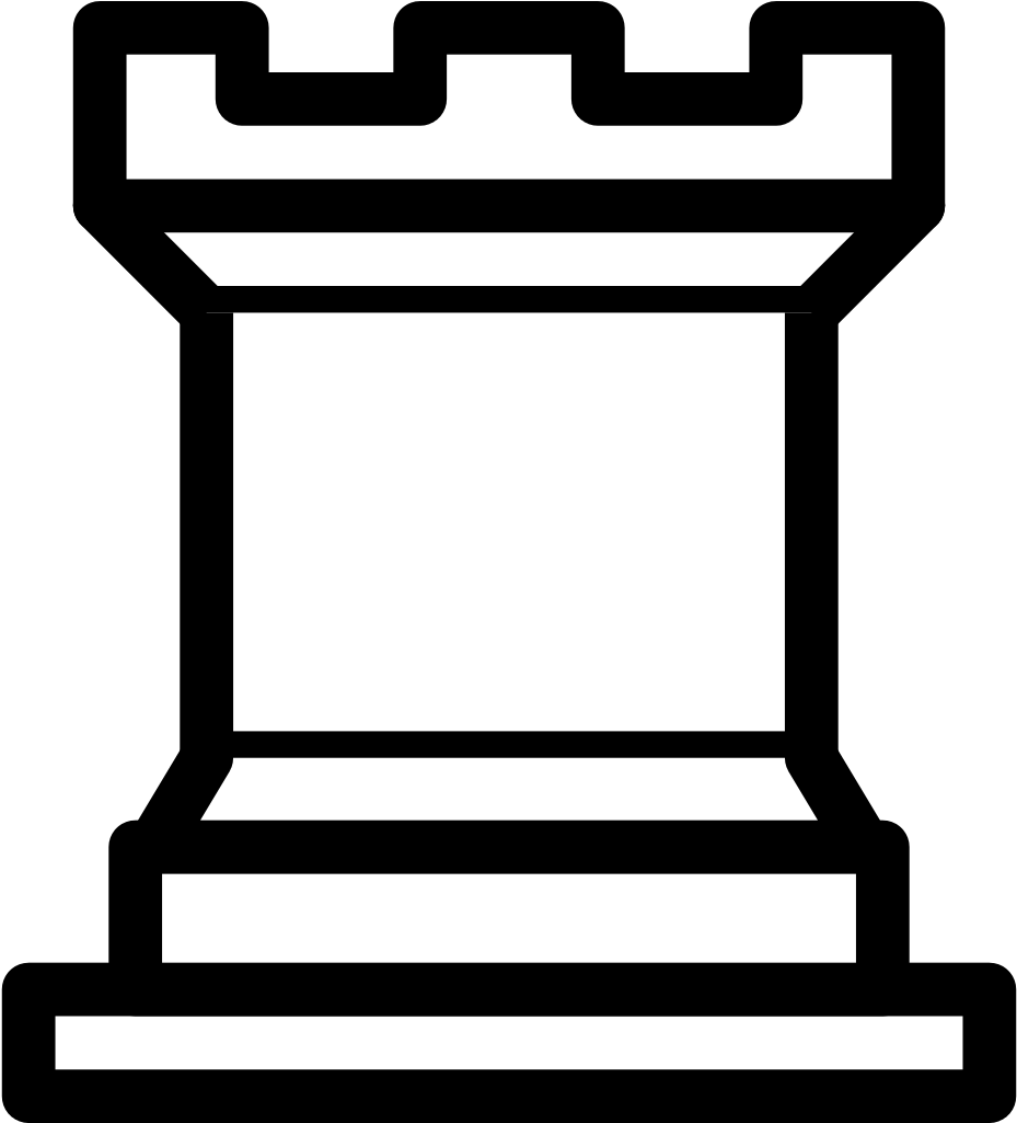 Western White Side Rook - Rook Chess Piece Clipart - Png Download (1024x1024), Png Download