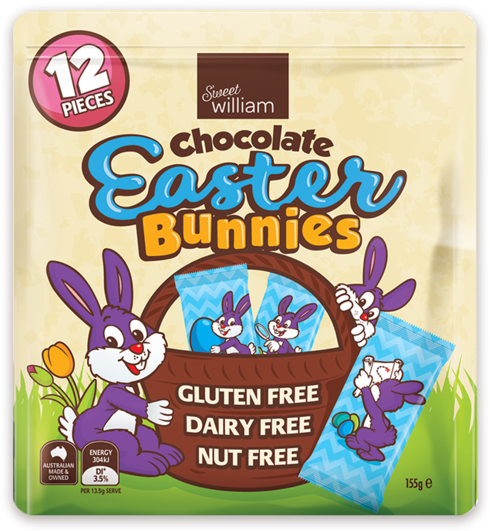 Sweet William Easter Bunny Faces 155g Available Now - Gluten Free Dairy Free Easter Eggs Clipart (540x619), Png Download