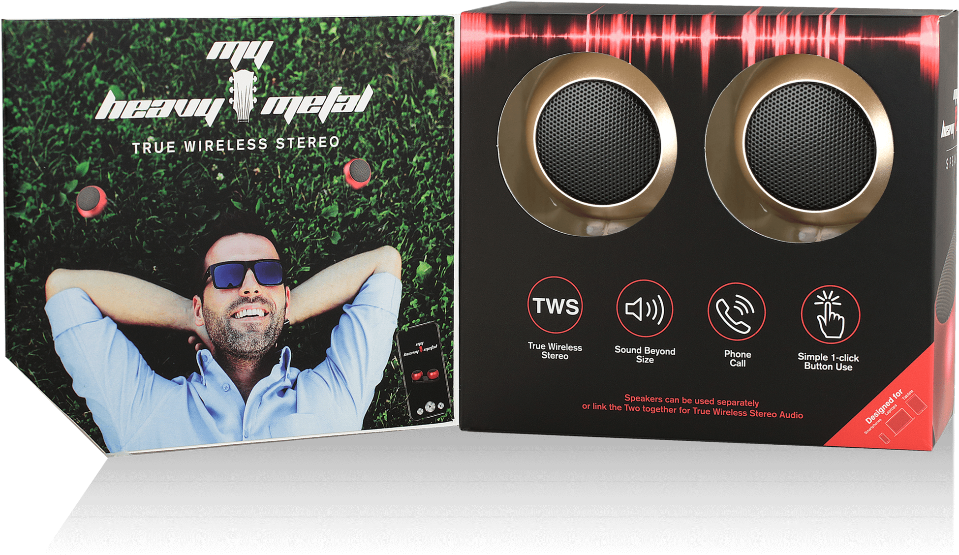 Gold Heavy Metal Stereo Set - Flyer Clipart (1949x1128), Png Download