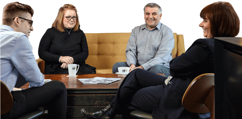 Room Background People Talking - Sitting Clipart (820x435), Png Download