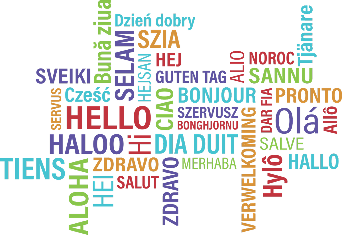 Rosaleen Shine - Hello In Different Languages Png Clipart (1200x824), Png Download
