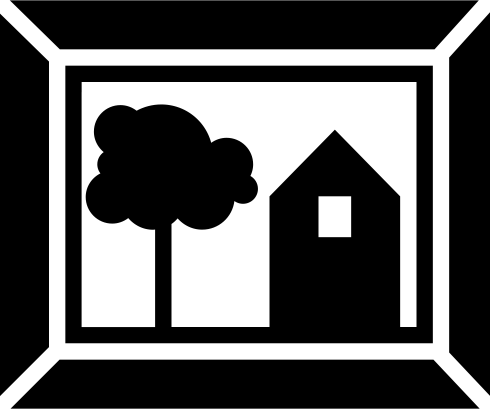 Picture With Frame For Livingroom Decoration Of House - Framed Art Icon Clipart (980x818), Png Download