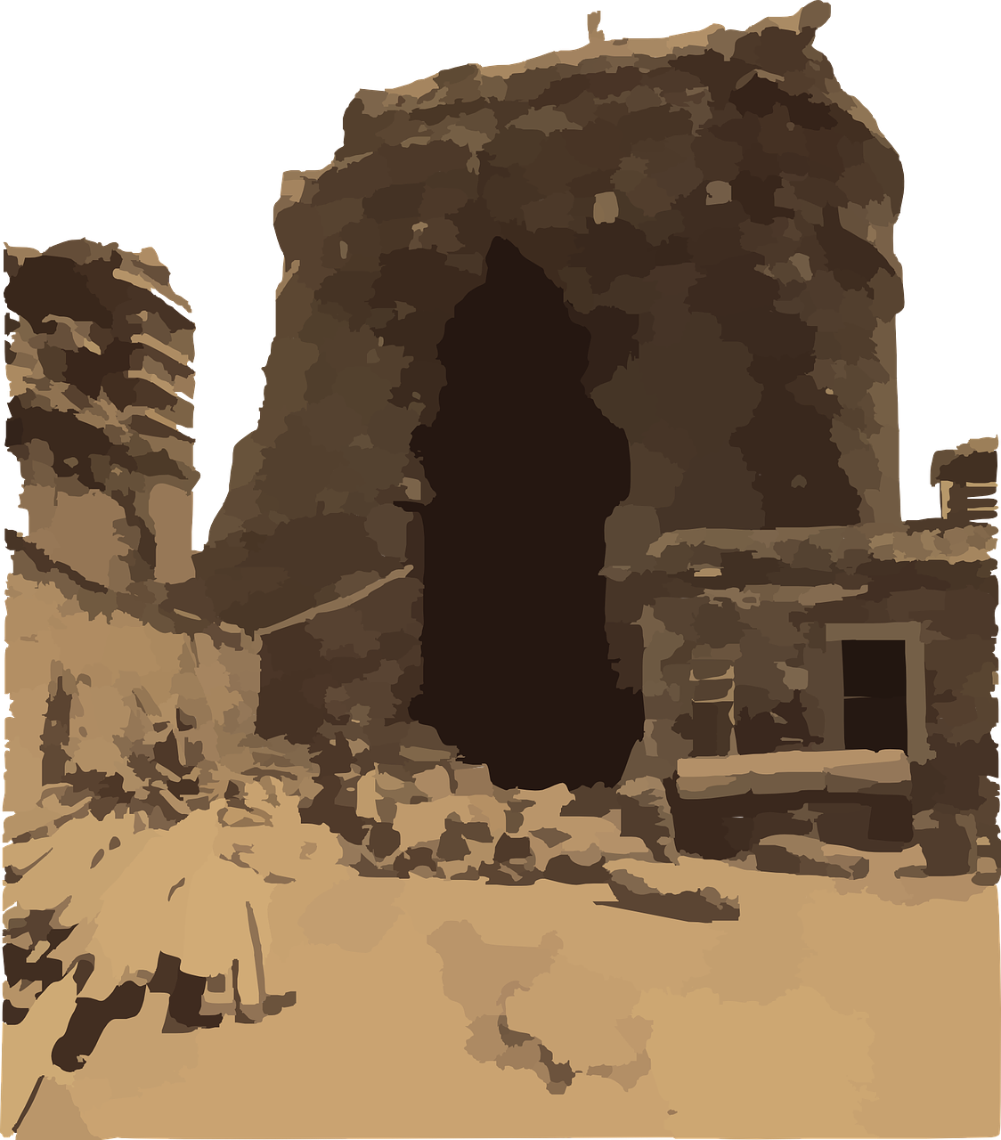 부서진 건물 Png Clipart (1124x1280), Png Download